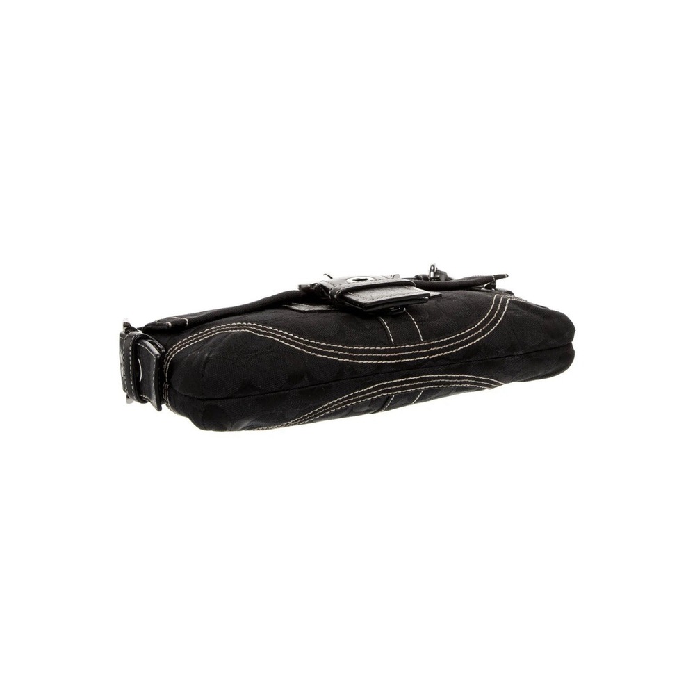 Vintage COACH 3628 Signature Baguette Mini Bag Soho Black Canvas Buckle Leather - Picture 6 of 9